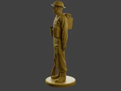 British Soldier Attention WW2 B1 Free 3D print model