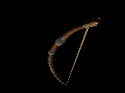 lowpoly Native American bow Low-poly 3D model