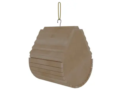 Wooden Birdhouse 3D Model Low-poly 3D model