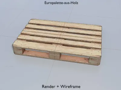 Wooden Europallet Low-poly 3D model