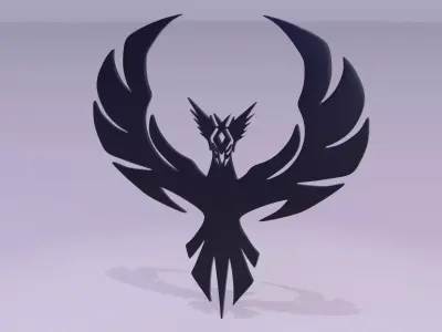 Phoenix - Immortal bird 05 Low-poly 3D model