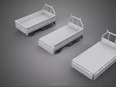 3 MODE DROP SIDE BED BODY GATE DOOR PICKUP TRUCK WIDE DECK CAR 3D model