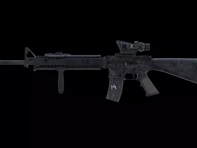 Tactical M16A4 M4 Assault Rifle Variant Game Ready Low-poly 3D model