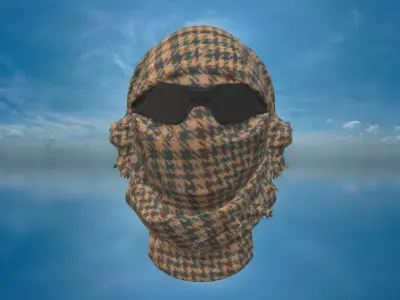 Military Tactical Balaclava with Sunglasses Low-poly 3D model