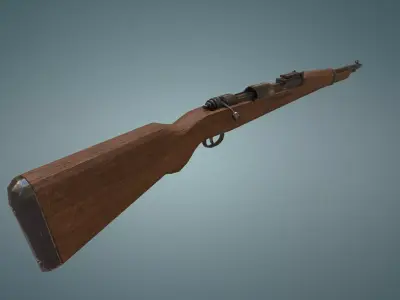 Karabiner k98 rifle Low-poly 3D model