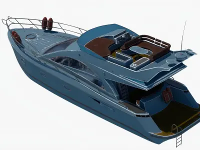 4k Common Sealine Yacht Low-poly 3D model