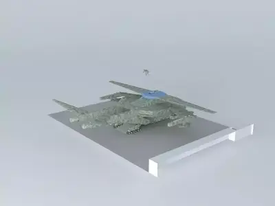 UN task force alpha UAV command unit Peacemaker MK II landed 3D model