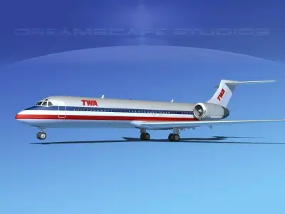 Boeing 717-200 TWA 1 3D model
