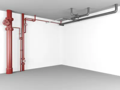 Water Pipes Low-poly 3D model