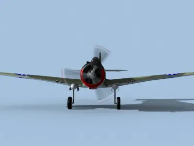 Curtiss H-75C Mohawk V12 China 3D model
