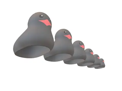 Matryoshka Duck Decoration V1 003 Low-poly 3D model
