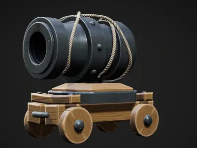 Cannon Free low-poly 3D model