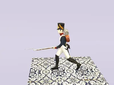 FRENCH LINE SOLDIER 1812 Low-poly 3D model