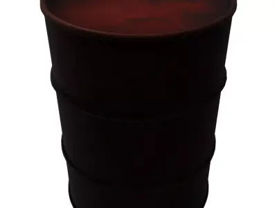Rusty Metal Barrel Reddish Brown 3D Model 3D model