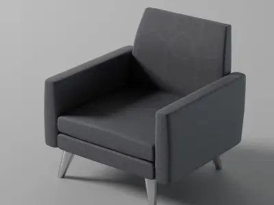 Grey Lounge Chair Free 3D model