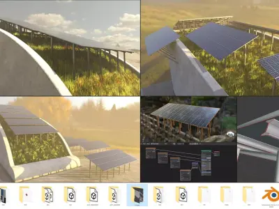 Solarmodule Version 4 - 23000mm Low-poly 3D model