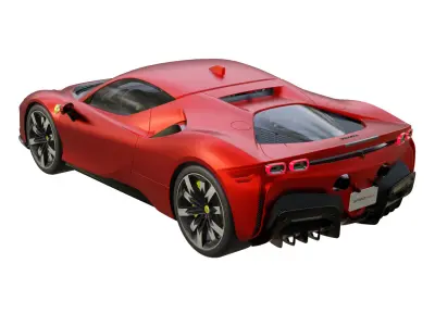 Ferrari SF90 Stradale Low-poly 3D model