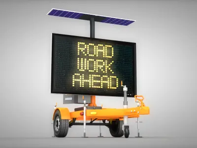 Trailer Message Sign 3D Model 3D model