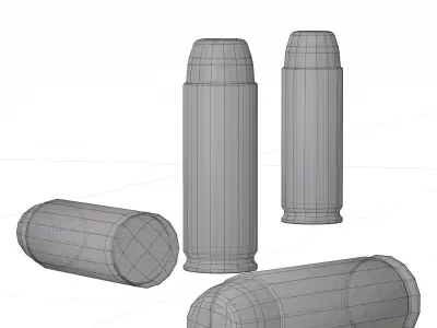 308 Round 50 AE Round And Shotgun Shells Game Optimized To Scale Low-poly 3D model