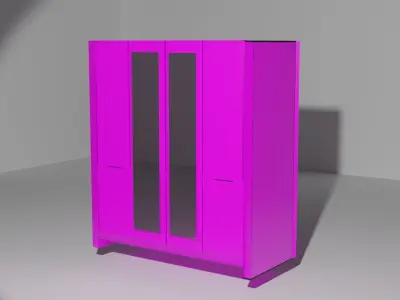 Wooded Middle Wardrobe Free 3D model