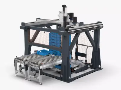 Gantry Palletizing and Packing Truss Manipulator 3D model