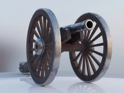 Napoleon Cannon Artilery Weapon Low-poly 3D model