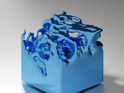 3D realistic water cube Free low-poly 3D model