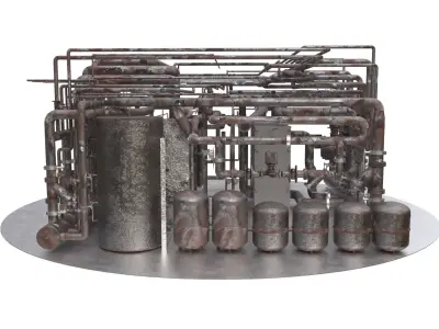 Industrial boiler room 3D model