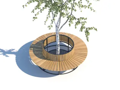 exterior street bench pack v03 3D model