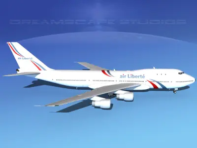 Boeing 747-100 Jumbo Jet Air Liberte 3D model