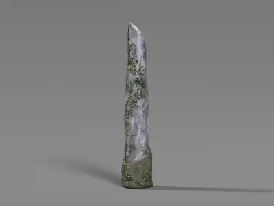old stone pillar Low-poly 3D model