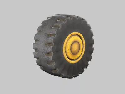 Car-Truck Loader Komatsu HH Big Wheel Low Poly 3D Model Low-poly 3D model