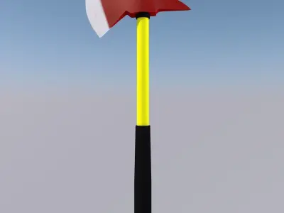 Fire Axe game ready PBR low poly Free low-poly 3D model