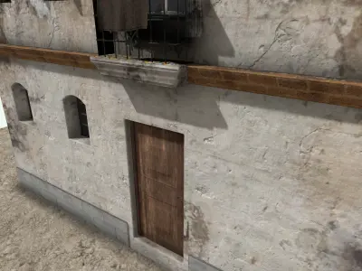 Old High-Quality 3D Colonial House Low-poly 3D model