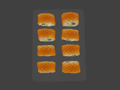 Sushi Philadelphia classic realistic set 3D model