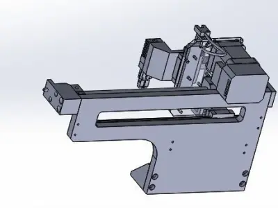 Motor and cylinder dual drive mechanism device 3D model