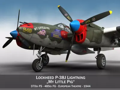 Lockheed P-38 Lightning - My little Pig 3D model