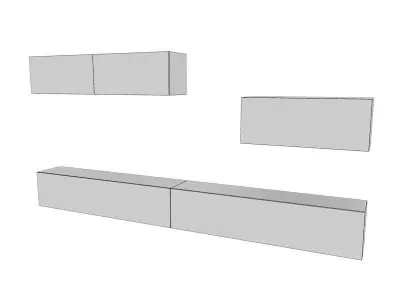 Basic Modular shelves Free low-poly 3D model