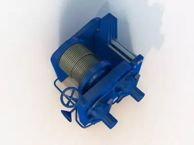 Stern Winch for Towing Ship 3D model