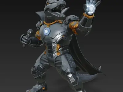 Terminator Crocodile Rockstar Armored Stage Beast 3D Print Model 3D model