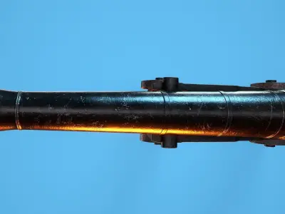 24lb Bromfield Cannon Low-poly 3D model