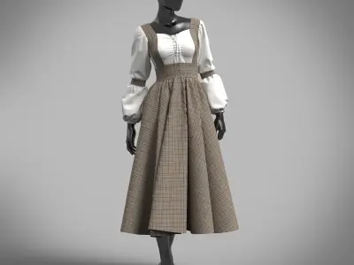 Vintage Dress 3D model