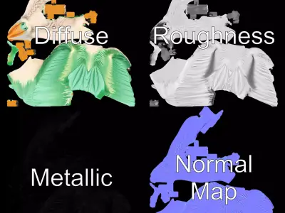 Pastel Feathered Bird model pack Low-poly 3D model