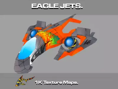 Eagle Jets Low-poly 3D model