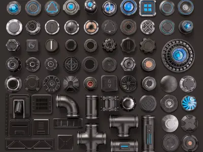 Sci Fi Kitbash 3D model