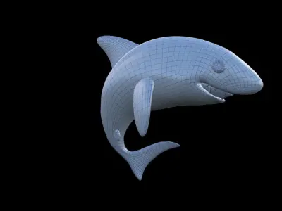 SHARK icon Low-poly 3D model