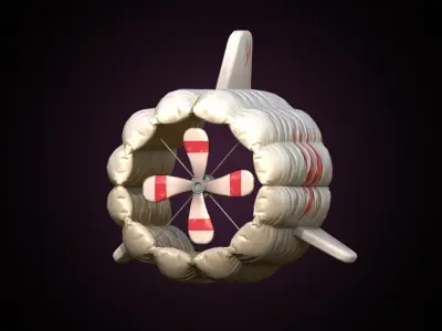 Solarpunk Airborne Wind Turbine 3D model