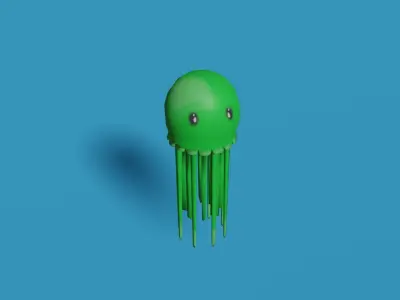 Cute low poly Jellyfish Low-poly 3D model