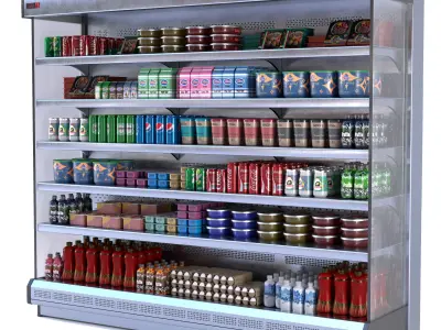 commercial display refrigerator of shops - NO- 04 Low-poly 3D model