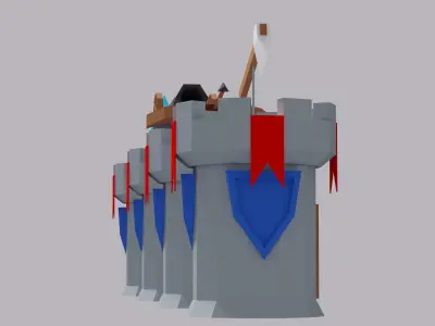 Cartoon Simple Tower Defense Assets Low-poly 3D model